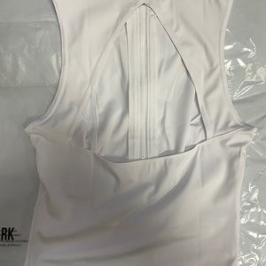 White Zip up work out top